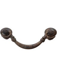 Flower Post Bail Pull - 3.78 inch Center-to-Center in Oil Rubbed Bronze.